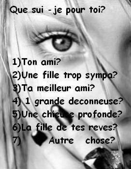  Que suis je pour toi : 